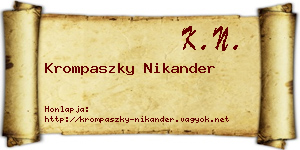Krompaszky Nikander névjegykártya